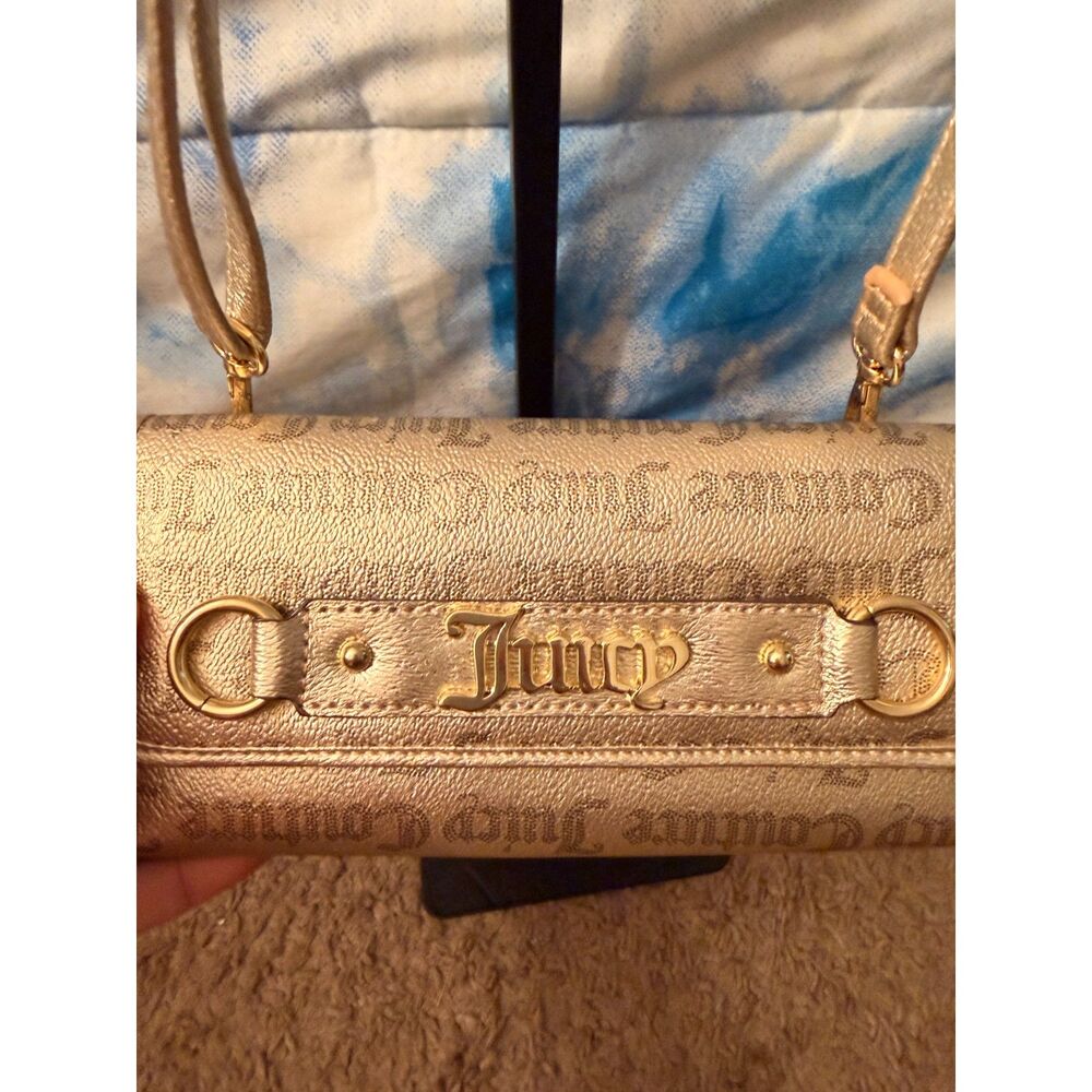 Juicy Couture Gold Wallet Crossbody Purse Y2K